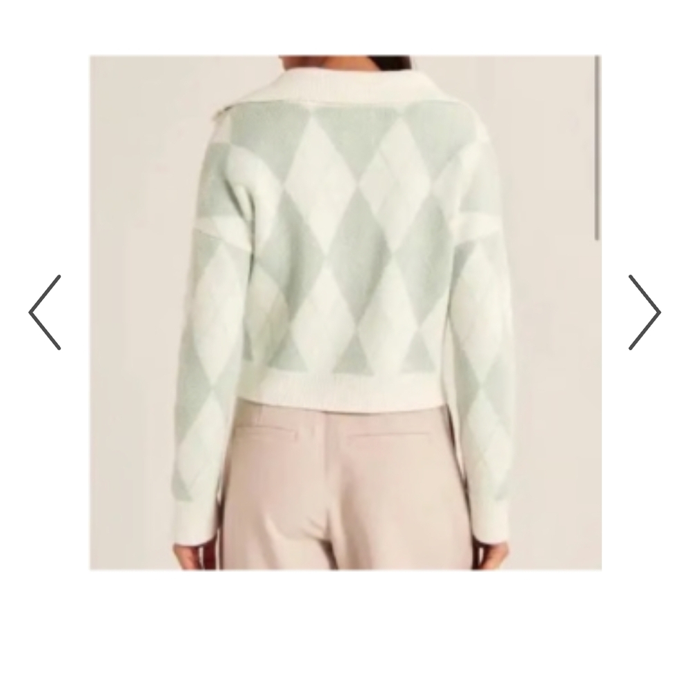 Abercrombie & Fitch V-Neck Green Sweater - Picture 4 of 4